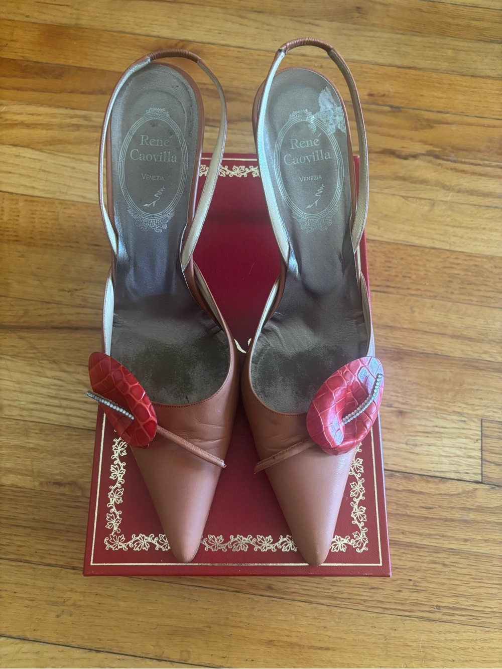 Rene Caovilla Red Cala Lilly heels 39